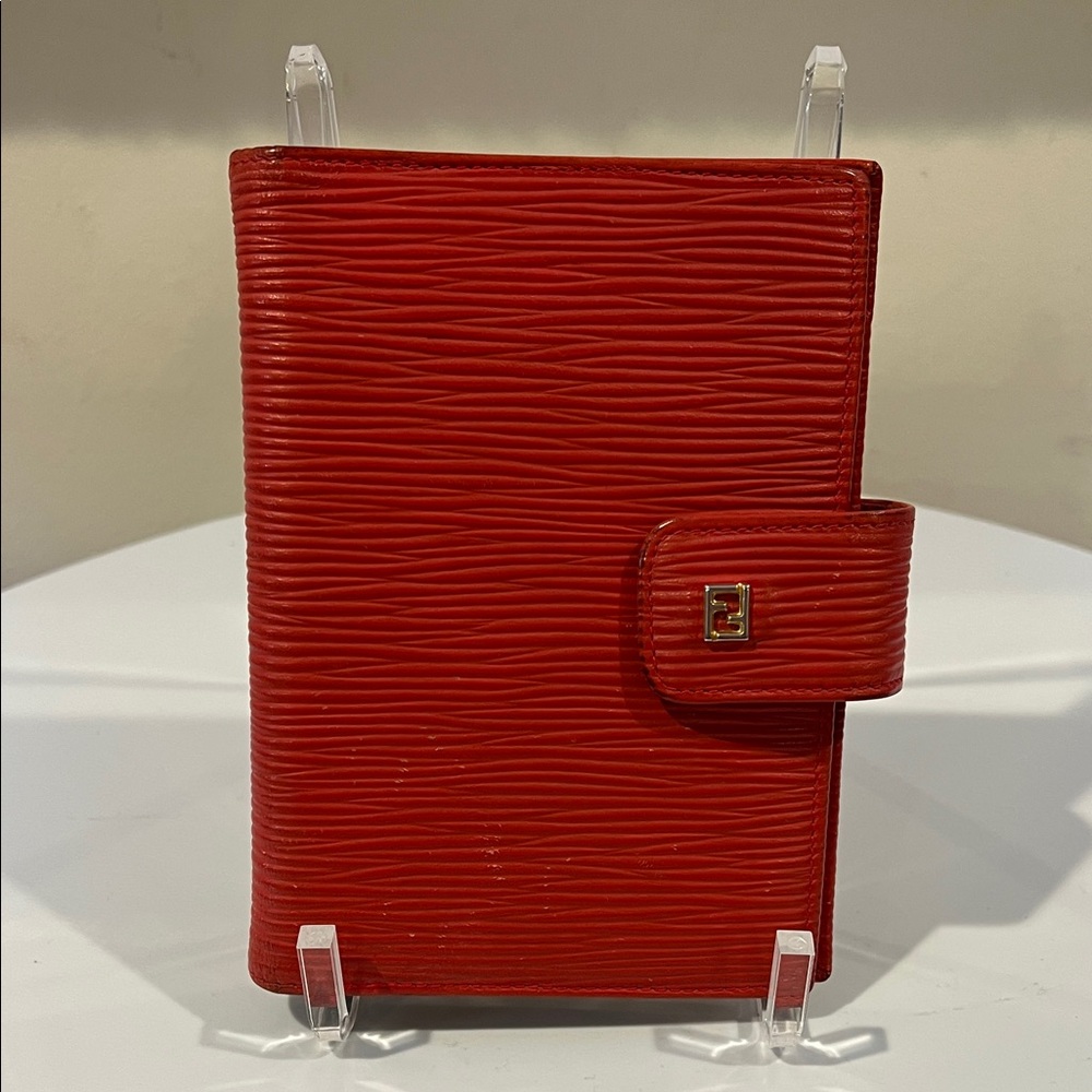 Fendi Red Leather Agenda with COA - has some marks
